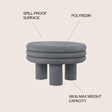 Rashida 13.5" Contemporary Minimalist Curvy Low Accent Table - JONATHAN Y